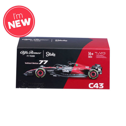 1:43 F1 Alfa Romeo Team Stake C43 2023 With Helmet Bottas