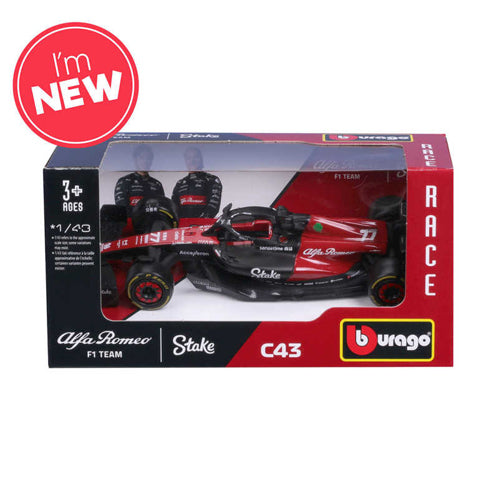 1:43 F1 Alfa Romeo Team Stake C43 2023 Zhou In Dispenser