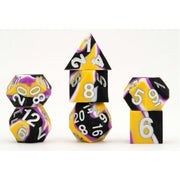 16mm Pride Sharp Edge Silicone Rubber Poly Dice Set - Nonbinary: Gaymers Pride: FanRoll