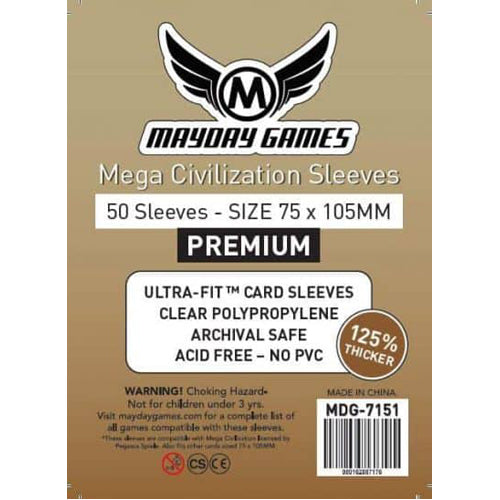 50 x Mega Civilisation Sleeves 75mm x 105mm (Mayday Premium)