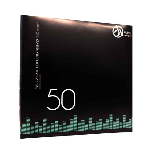 50x 12 Inch PVC Gatefold Outer Sleeves (100 Micron)