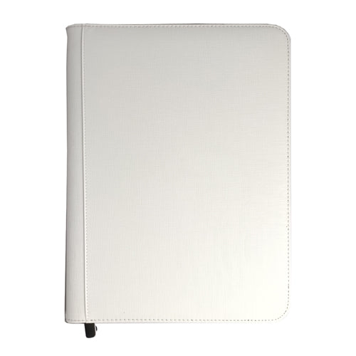 9 Pocket Zip Binder - White