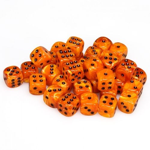 *A Grade* 12mm D6 Dice Block: Vortex Dice Orange/Black