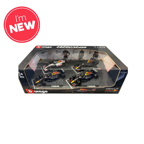 *A Grade* 1:43 F1 Red Bull Racing 4Pk Max Verstappen Champion Set