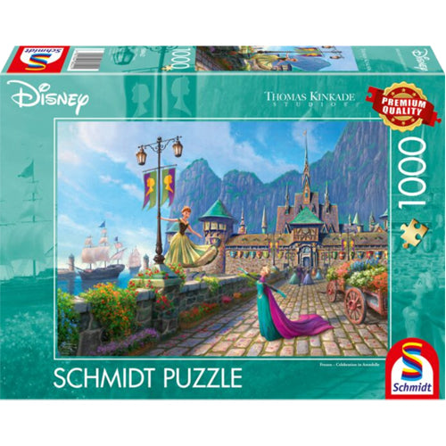 *A Grade* Thomas Kinkade: Disney Frozen Celebrating in Arendelle Puzzle - 1000 Pieces