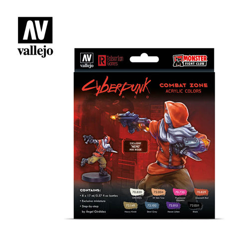 AV Vallejo Cyberpunk - Combat Zone (x8) & Figure