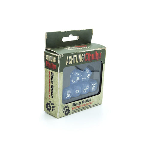 Achtung! Cthulhu 2d20: Blauer Kristall Dice Set