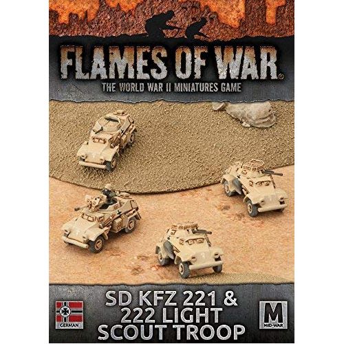Afrika Korps Sd Kfz 221/222 Light Scout Troop (x4)