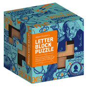 Albert Einstein's Wood Letter Block Puzzle Cube