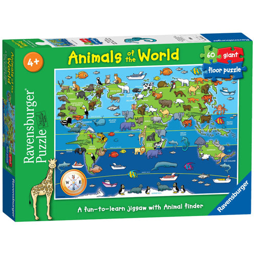 Animals of the World Giant Floor Puzzle, 60pc