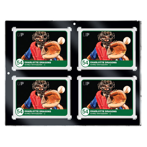 *B Grade* 35PT 4-Card Black Border UV ONE-TOUCH Magnetic Holder