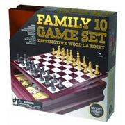 *B Grade* Classic Wood Family 10 Game Set Black & Gold