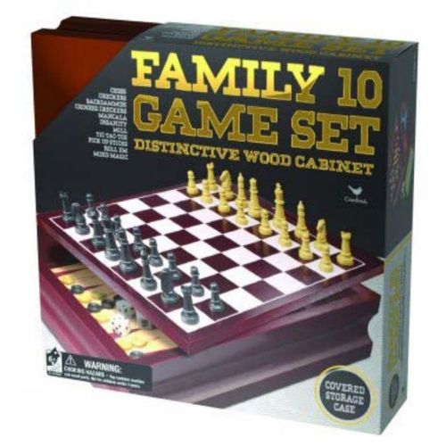 *B Grade* Classic Wood Family 10 Game Set Black & Gold