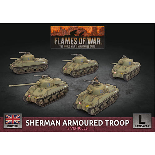 *B Grade* Flames of War: Sherman Armoured Troop (x5 Plastic)