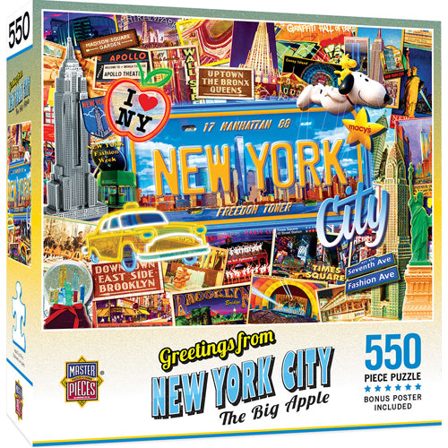 *B Grade* Masterpieces Puzzle: Greetings from New York Puzzle - 550 pieces