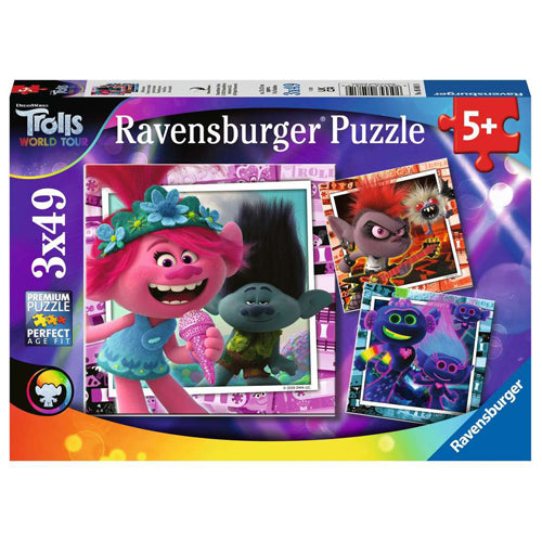 *B Grade* Trolls 2 World Tour, 3 x 49pc puzzles
