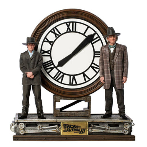 Back To The Future III Marty and Doc at the Clock