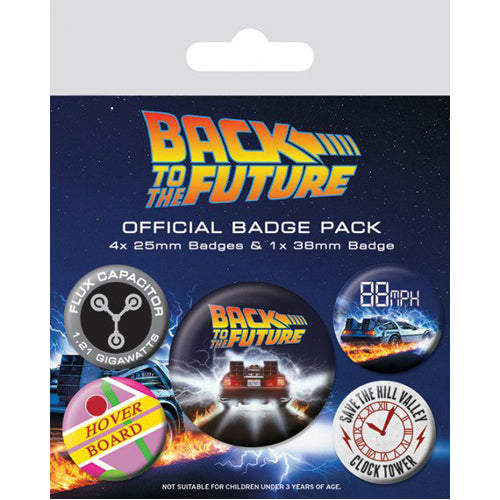 Back to the Future Pin-Back Buttons 5-Pack DeLorean