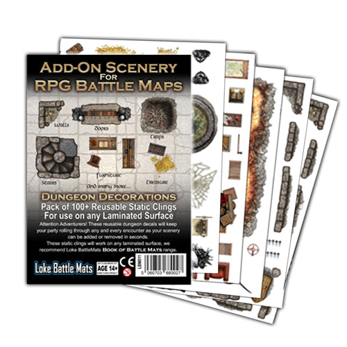 Battle Mats: Add-On Scenery Pack (100+ Reusable Static Clings)