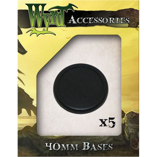 Black 40mm Premium Plastic Bases - 5 Pack