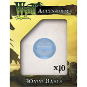 Blue 30mm Translucent Bases - 10 Pack