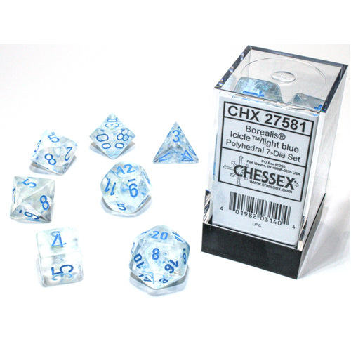Borealis Polyhedral Icicle/Light Blue Luminary 7-Die Set