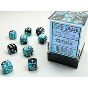 Chessex - 12mm D6 Dice Block - Black & Shell w/White