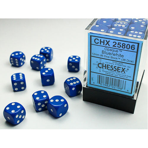 Chessex - 12mm D6 Dice Block - Blue w/White