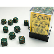 Chessex - 12mm D6 Dice Block - Dusty Green w/Gold