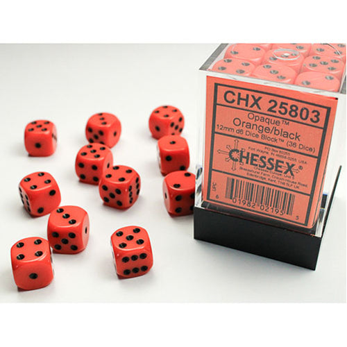 Chessex - 12mm D6 Dice Block - Orange w/Black