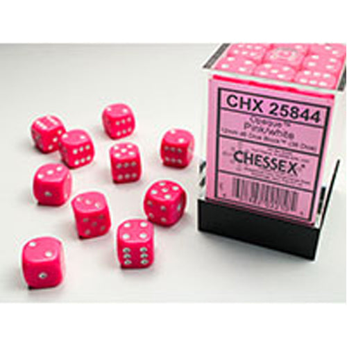 Chessex - 12mm D6 Dice Block - Pink w/White