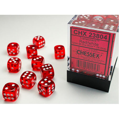 Chessex - 12mm D6 Dice Block - Red w/white