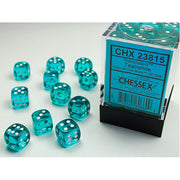 Chessex - 12mm D6 Dice Block - Teal w/white