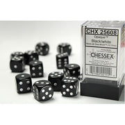Chessex - 16mm D6 Dice Block - Black w/White
