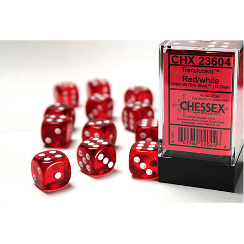 Chessex - 16mm D6 Dice Block - Red w/white