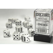 Chessex - 16mm D6 Dice Block - White w/Black