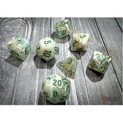 Chessex - Marble Polyhedral 7 Dice Set - Green w/Dark Green
