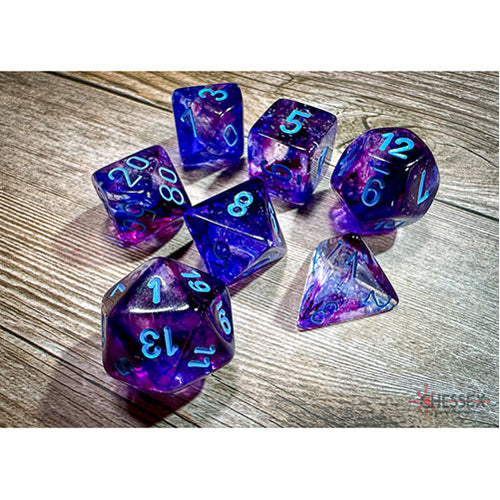Chessex - Nebula Polyhedral 7 Dice Set - Luminary Nocturnal Blue