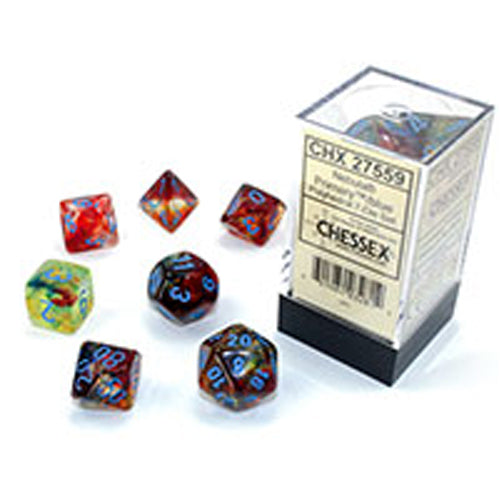 Chessex - Nebula Polyhedral 7 Dice Set - Luminary Primary Blue