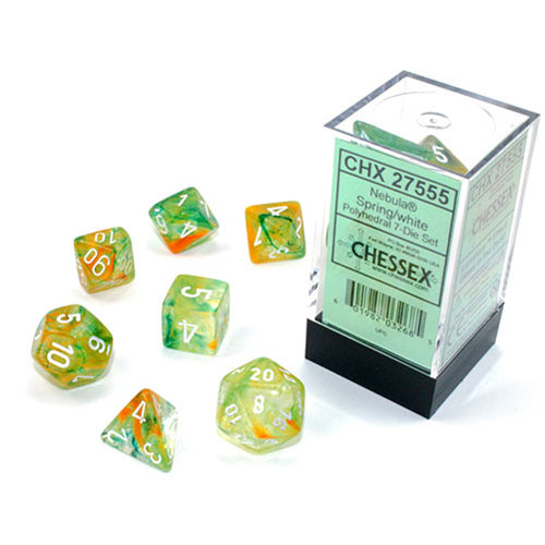 Chessex - Nebula Polyhedral 7 Dice Set - Luminary Spring White