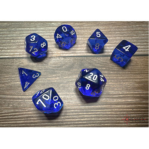 Chessex - Translucent Polyhedral 7 Dice Set - Blue & White