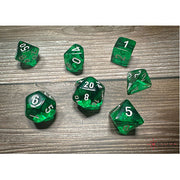 Chessex - Translucent Polyhedral 7 Dice Set - Green & White