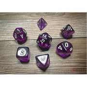 Chessex - Translucent Polyhedral 7 Dice Set - Purple & White