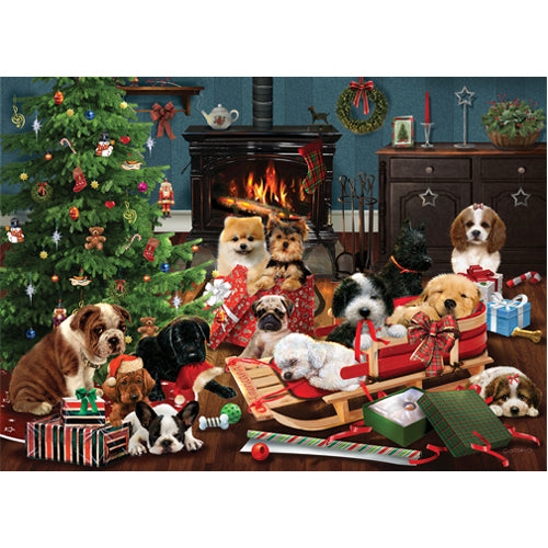 Christmas Puppies 1000 Piece Puzzle