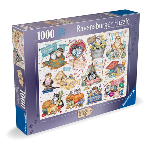 Crazy Cats - A Cat's Year Puzzle - 1000 Pieces