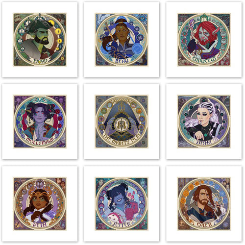 Critical Role Art Print Mighty Nein Portrait Series 35 x 35 cm - unframed (Set of 9)