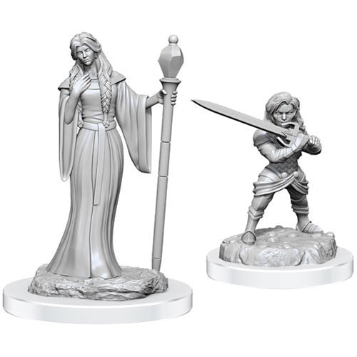 Critical Role Unpainted Miniatures: Human Wizard Female and Halfling Holy Warrior Female (Wave 3)