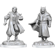 Critical Role Unpainted Miniatures: Male Human Sorcerer Merchant and Tiger Demon (Wave 3)