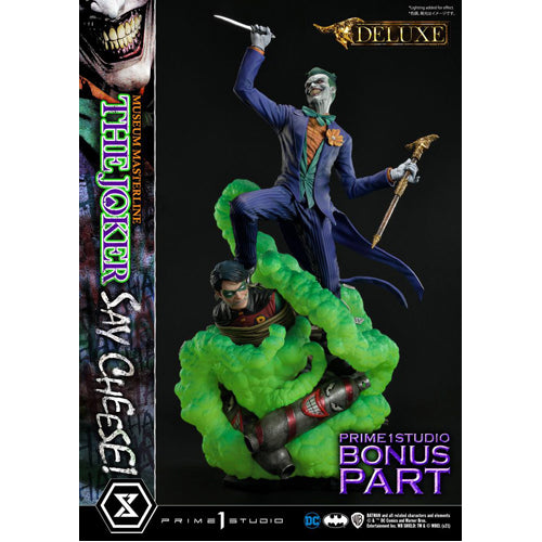 DC Comics Statue 1/3 The Joker Say Cheese Deluxe Bonus Version 99 cm
