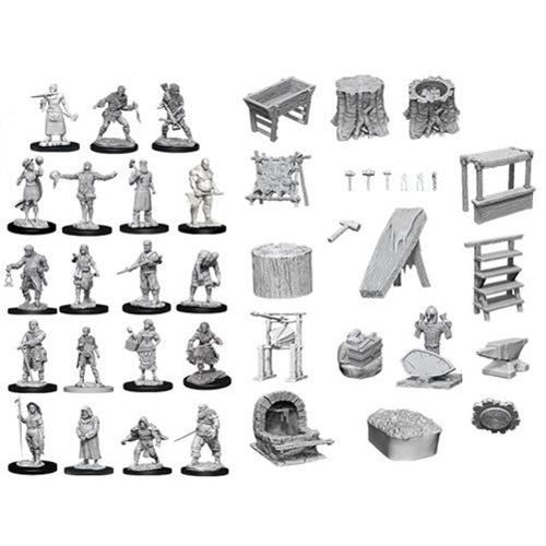 D&D Deep Cuts Unpainted Miniatures: Townspeople and Accessories